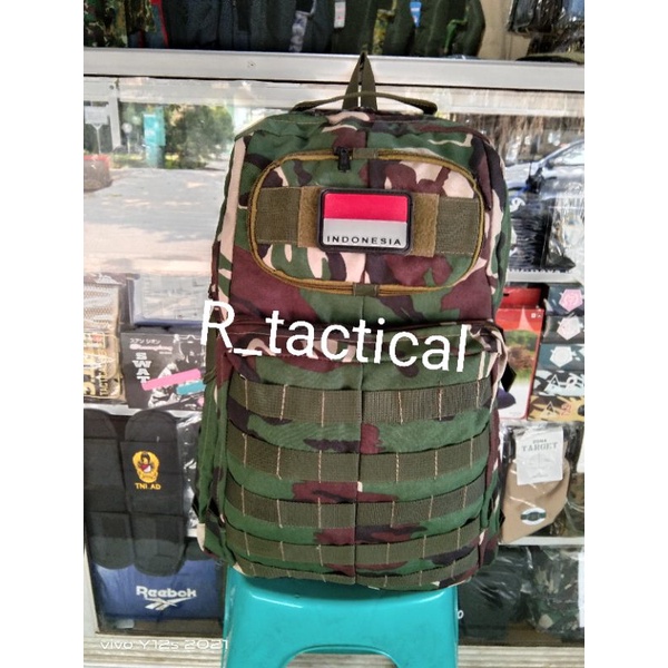 TAS RANGSEL MODEL JATAH TNI/ tas ransel loreng malpinas