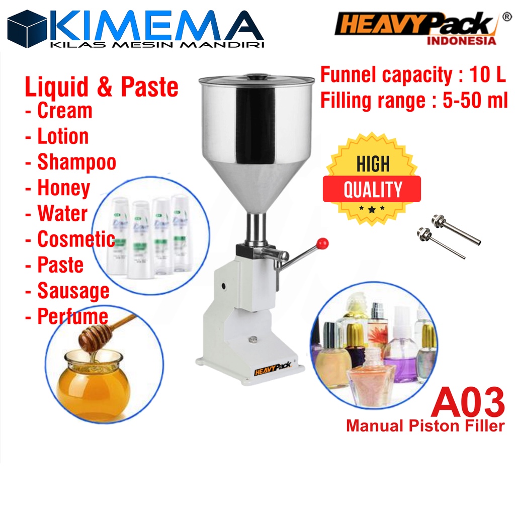 A03 Manual Filler Mesin filling pengisi cairan pasta cream lotion