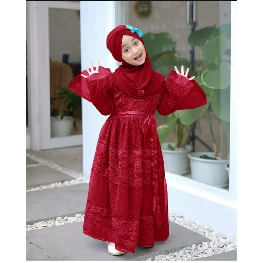 BAJU ANAK PEREMPUAN - DRES BROKAT - DRES TERBARU 3-12 TAHUN