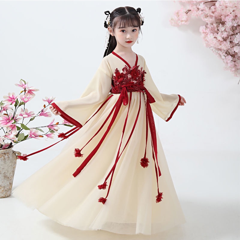 Girls' Hanfu dress children's princess dress big children's 2021 new autumn dress little girls' anci