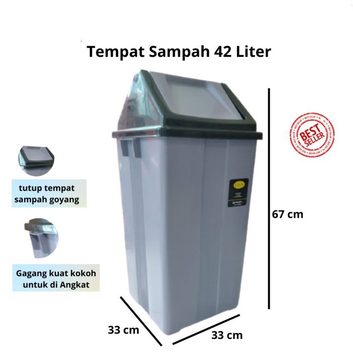 Jual Tong Sampah Tempat Sampah Tutup Goyang 42lt Komet Star Shopee Indonesia 3788