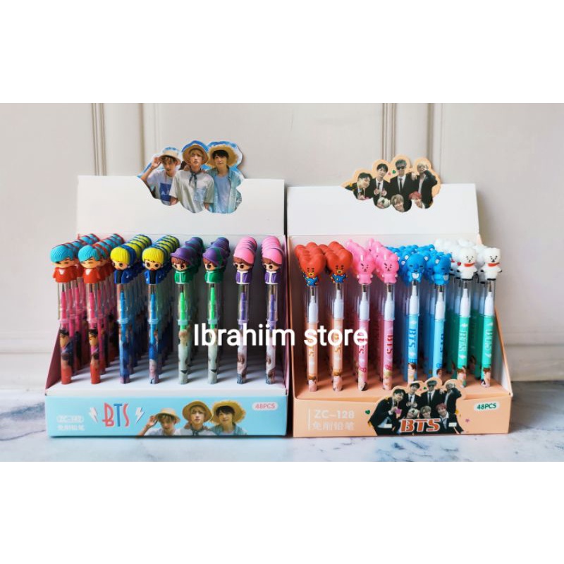 (ECER) PENSIL KARAKTER BTS ECER / PENSIL BENSIA KARAKTER LUCU / PENSIL KARAKTER BLACKPINK / PENSIL BTS