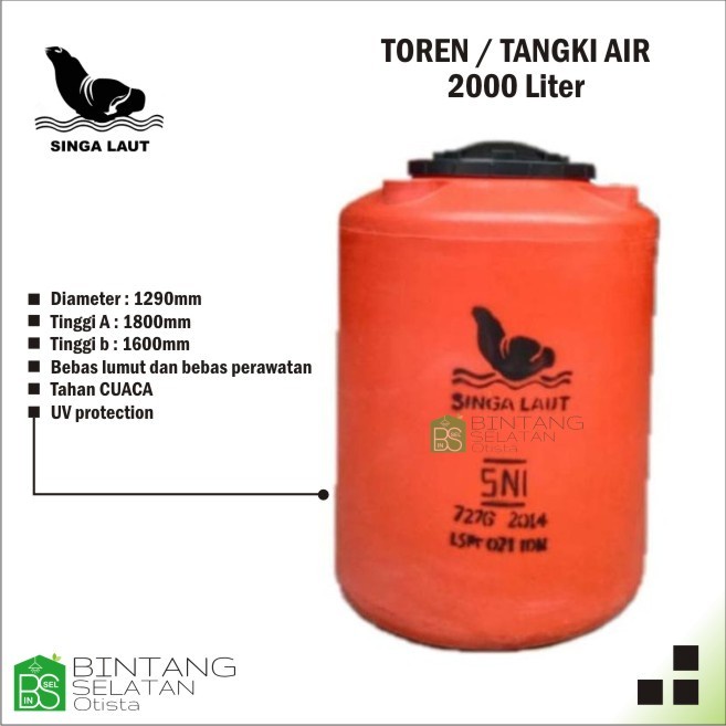 Toren Air SINGA LAUT 2000 Liter (Harga Ekonomis)