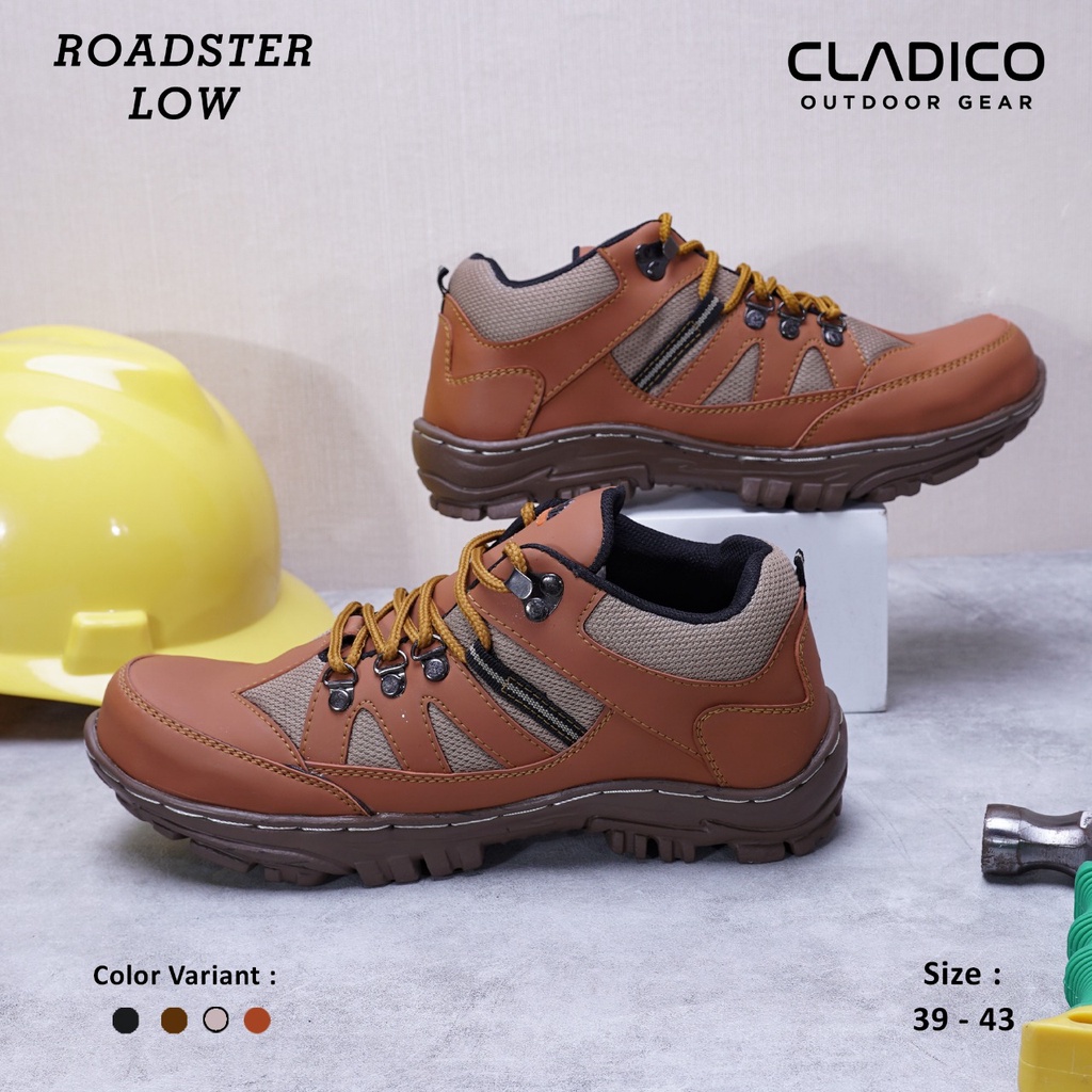 Sepatu Safety Boots Pria Kerja Lapangan Industri Pabrik Ujung Besi Cladico Roadster Low