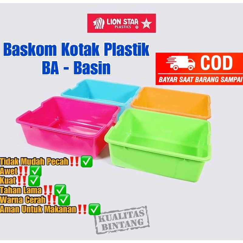 Bak Segi Plastik Lionstar Kotak Buah Sayur Box Kura Serbaguna Bak Kotak Plastik