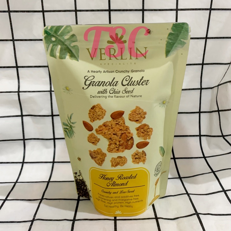 

Verlin Granola Honey Roasted Almond with Chia Seed 150gr / Verlin Granola Cluster with Chia Seed
