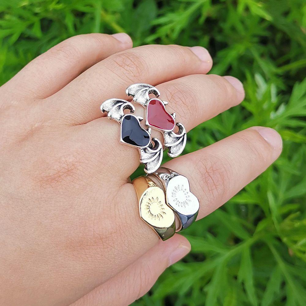 Mxbeauty Cincin Model Terbuka Bahan Metal Desain Geometri Hias Kristal Gaya Vintage / Hip Hop Untuk Pria / Wanita