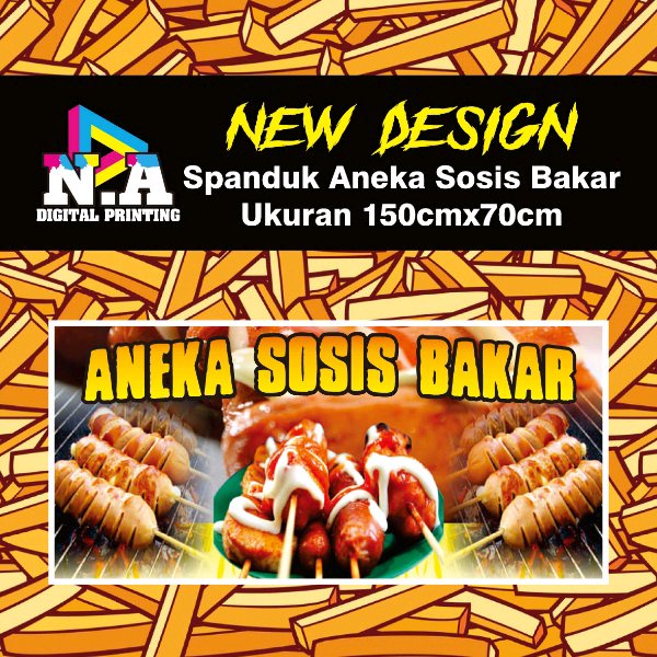 

sale Spanduk Banner Sosis Bakar 150cmx70cm color full Limited