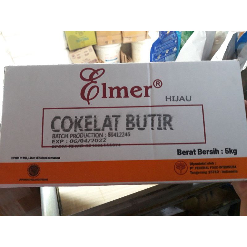 

coklat butir meses elmer warna hijau repack 250gr