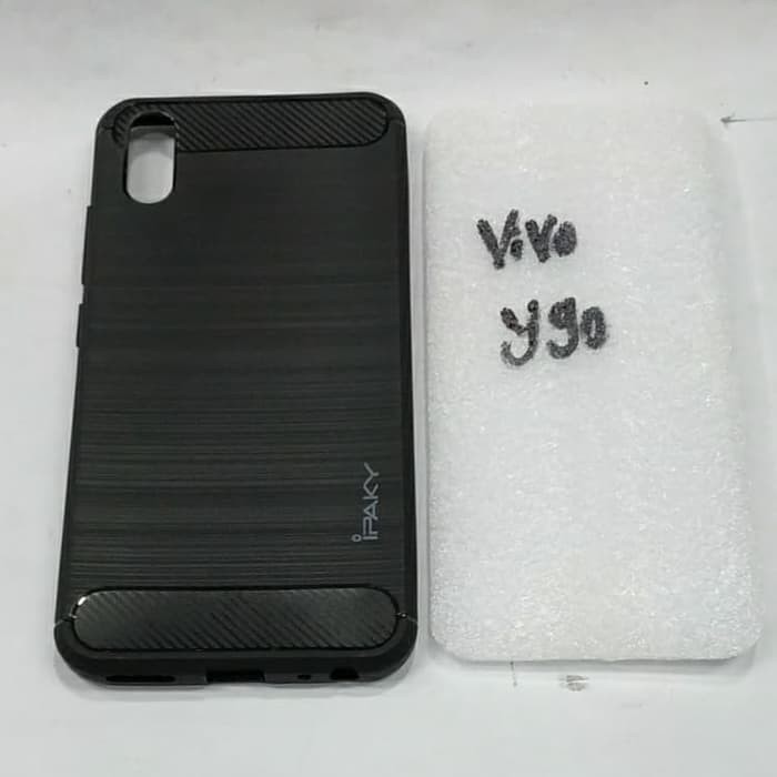 VIVO Y90 karet softcase ipaky silikon karet hitam mantap