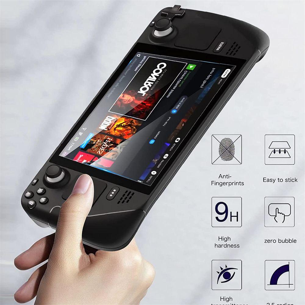 POPULAR Populer Tempered Film 1/2PCS Konsol Anti Gores Untuk Steam Deck Game Console Tempered Glass Untuk Steam Deck