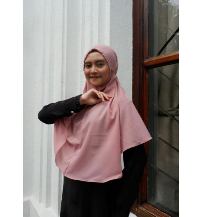 COD (Jmr) Bergo Lipit Rempel Jumbo Kcb Maryam Hijab Instan Simpel
