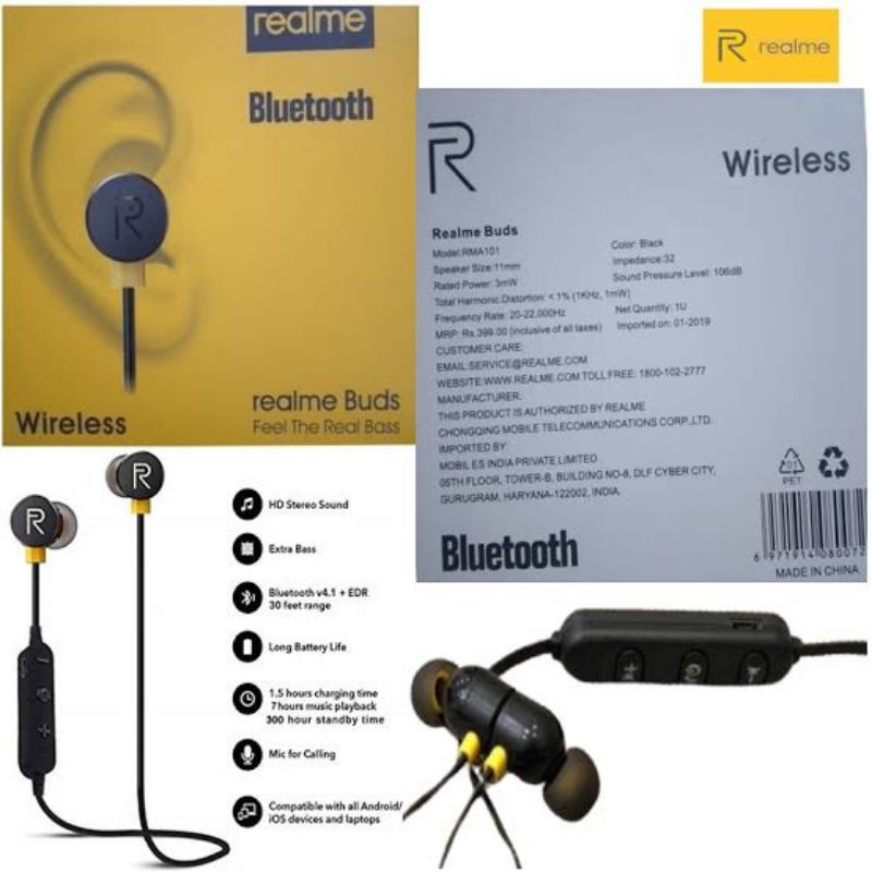 Headset Bluetooth Sport Magnetic Realme Buds