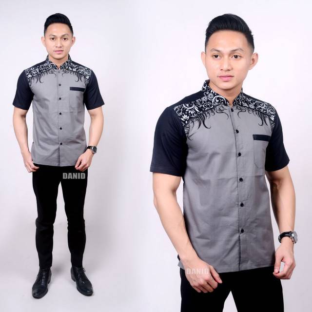 Baju koko batik pria lengan pendek