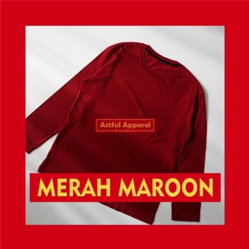 Kaos Polos Panjang Warna Merah Maroon