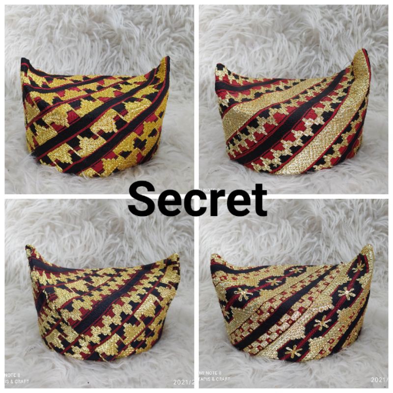 [PACKING KARDUS] Peci kopiah songkok perahu/ peci kapal tapis lampung
