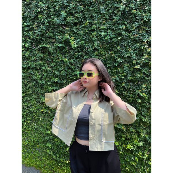 BEFAST - ZRX OOTD Kemeja Crop Wanita DEWIAN / ZORA TOP / Hem Crop Model Terbaru / Pakaian kekinian Remaja Wanita ABG / Kemeja Bisa Di Jadikan Outer / Fashion Ala Wanita Korean Style / Kemeja Crop Polos Trendy / Hem Lengan 3/4