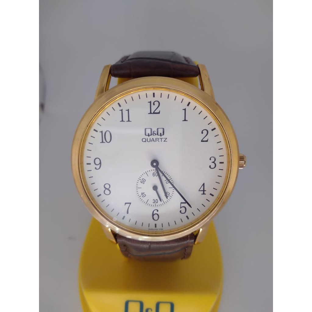 SALE Jam Tangan Pria Bisnis Classic Kulit Leather Analog Ori Q&amp;Q QnQ QQ QA60 Series