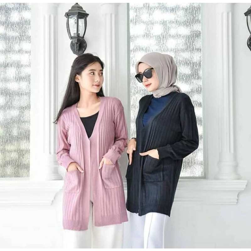 Cardigan Lengan panjang tanpa kancing