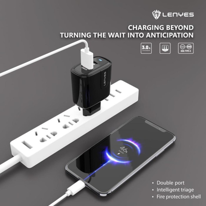 LCH345 Batok LENYES LCH-345 PD-20w fast.C + usb QC 3.0 fast.C Grosir