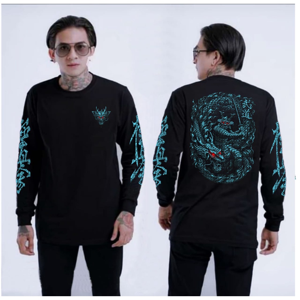 viral kaos lengan panjang pria terbaru /kaos samurai mata merah /kaos anime jepang /kaos adventure /