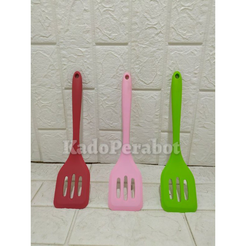 siamsi silikon bolong - spatula masak silikon - spatula teflon silikon