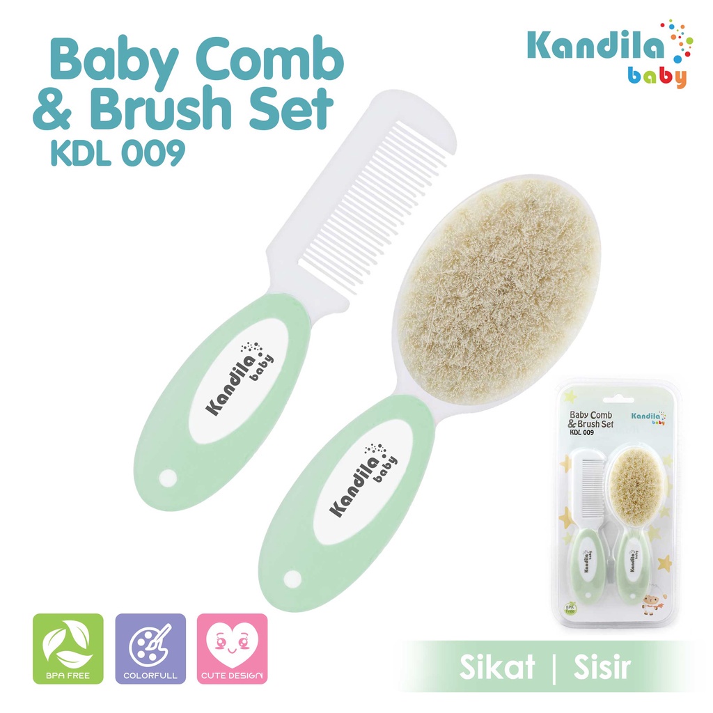 Kandila Baby Comb &amp; Brush Set Sikat dan Sisir Bayi Set KDL 009