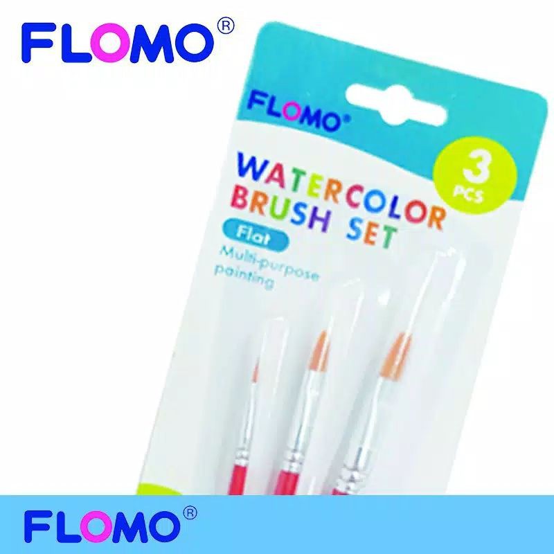 

FLOMI WATERCOLOR BRUSH SET 3PCS ( KUAS RATA NO 2,6,8)