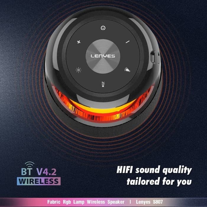 DA SPEAKER BLUETOOTH PORTABLE LENYES S807 LAMPU FABRIC RGB LAMP PALING LARIS