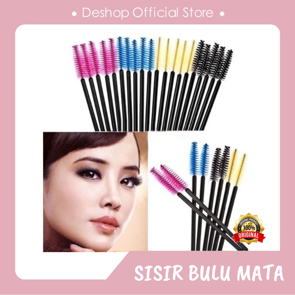 Maskara Wand Wands Sisir Kuas Sikat Extention Bulu Mata Spoolie Hitam Brush Maskara