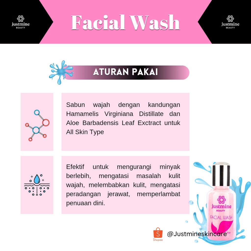 Justmine Beauty Facial Wash Sabun Scrub Pencuci Wajah Anti Sebum