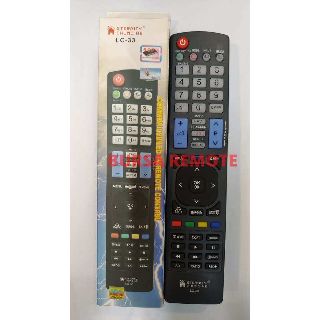 REMOT / REMOTE TV MULTI LCD LED LG LC-33 / ECER DAN GROSIR