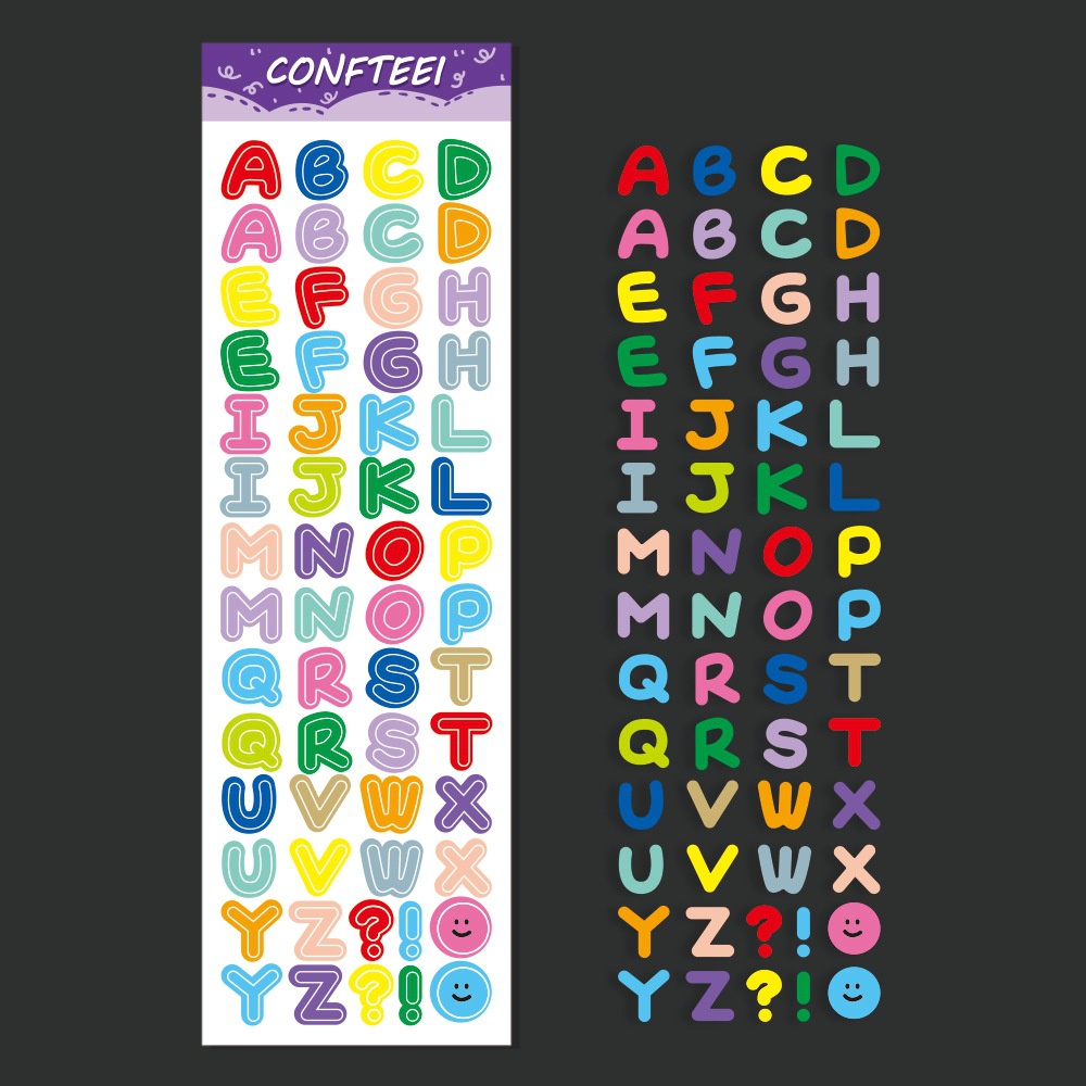 Nomor warna Inggris alphabet stiker Korean journal bahan TK literasi in Jurnal stiker Xiao Zhang