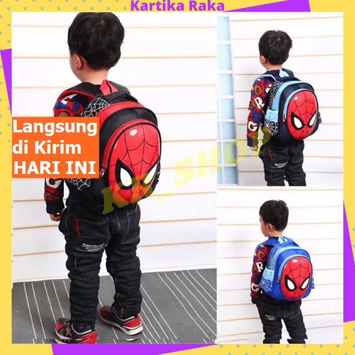 KR Tas Ransel Anak Laki Laki Tas Ransel Sekolah Anak Backpack Model Spiderman