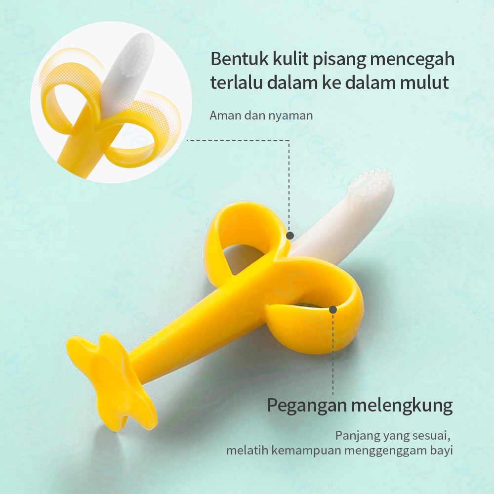 Sweetybayi  Banana teether bayi mainan gigitan bayi BPA Free