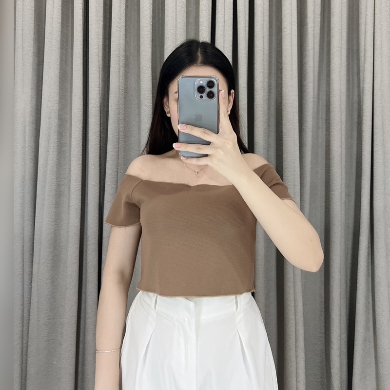 Crop top sabrina rib 049 | Sabrina crop | Atasan crop