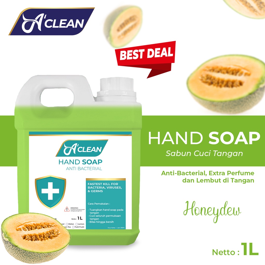 Sabun Cuci Tangan 1 Liter / HAND SOAP / HAND WASH Antiseptik Antibacterial Amorens [1 Liter]