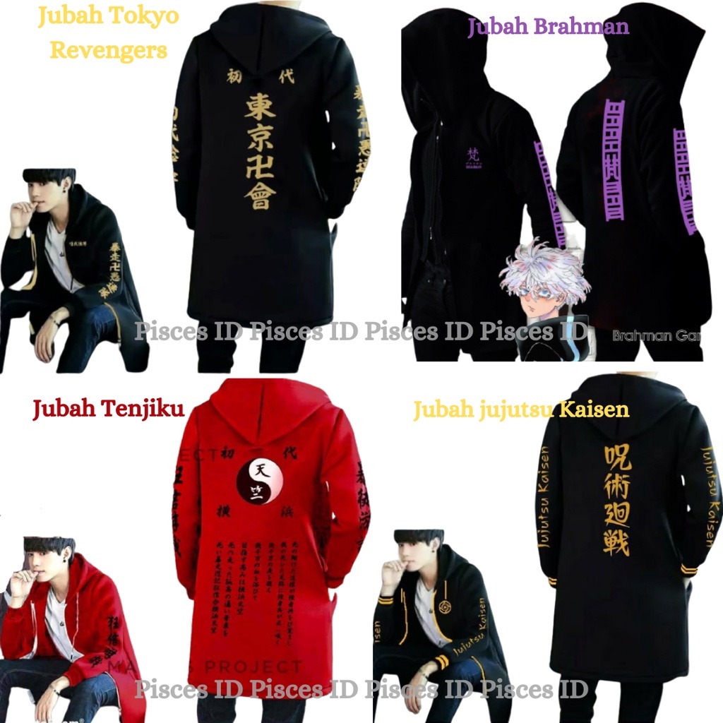 Jubah Mikey Tokyo Revengers jubah anime Gank Tokyo Manji Touman Cosplay Mikey Hoodie jaket jubah ker