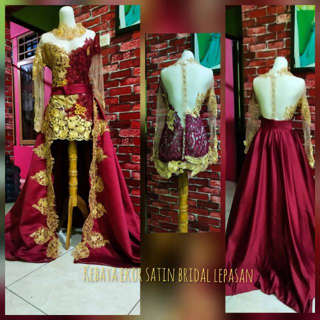 kebaya pengantin/kebaya murah/kebaya wedding/kebaya ekor lepasan