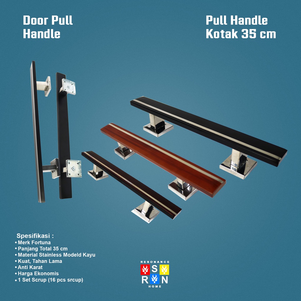 Pull Handle FORTUNA 35 cm I Stainless I Gagang Pintu I Motif Kotak