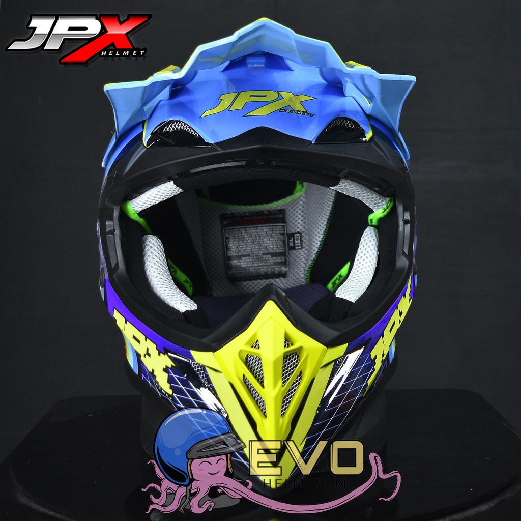 HELM JPX CROSS MOTIF LENGKAP ORIGINAL JPX KLX MOTIF CROSS HELM TRAIL ADVENTURE