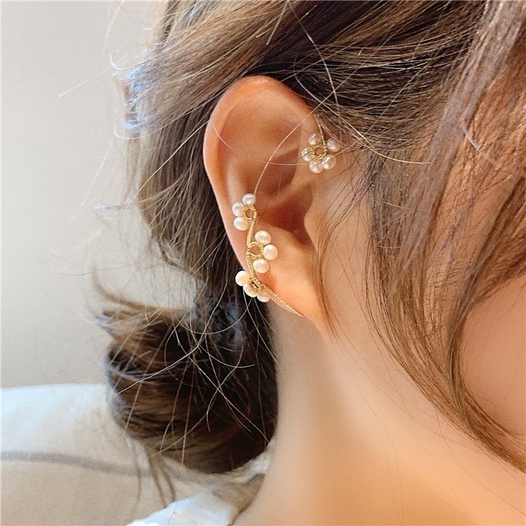 Ark.co - Sue Ann Earcuff anting klip cepit mutiara tanpa tindik