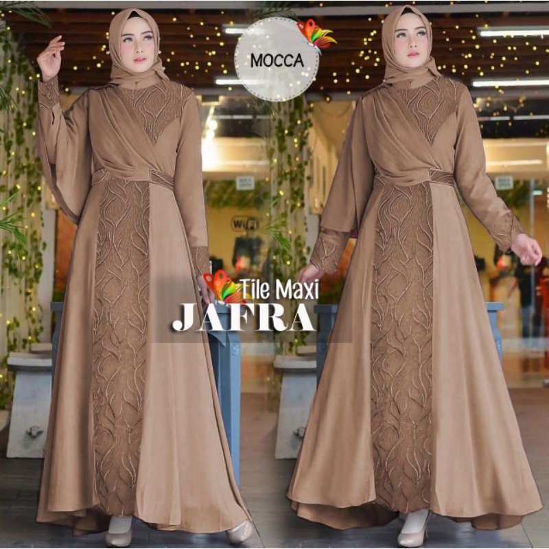 MAXY JAFRA TILE MUTIARA, GAMIS, MUSLIM, MOSCREPE PREMIUM