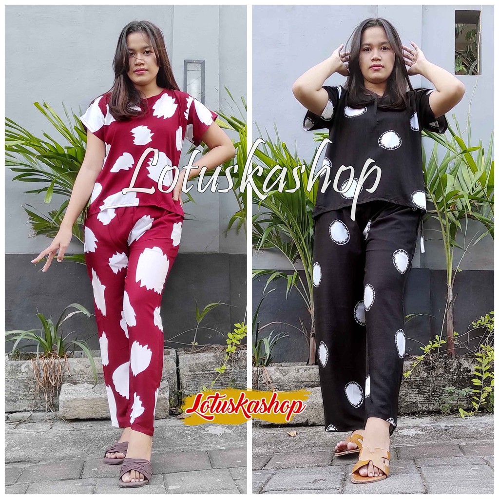 Babydoll Setelan Panjang Cowton Kayu-1