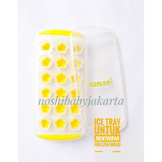 Azelea KUNING ice tray dengan tutup / cetakan es silicon