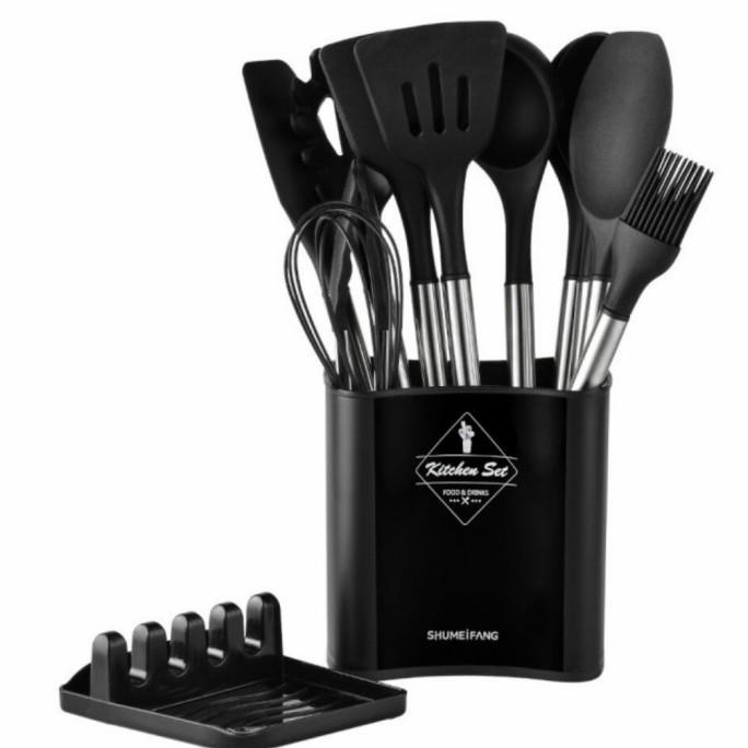 spatula silicone stainless premium Utensil Set 13pcs Silikon 1127a
