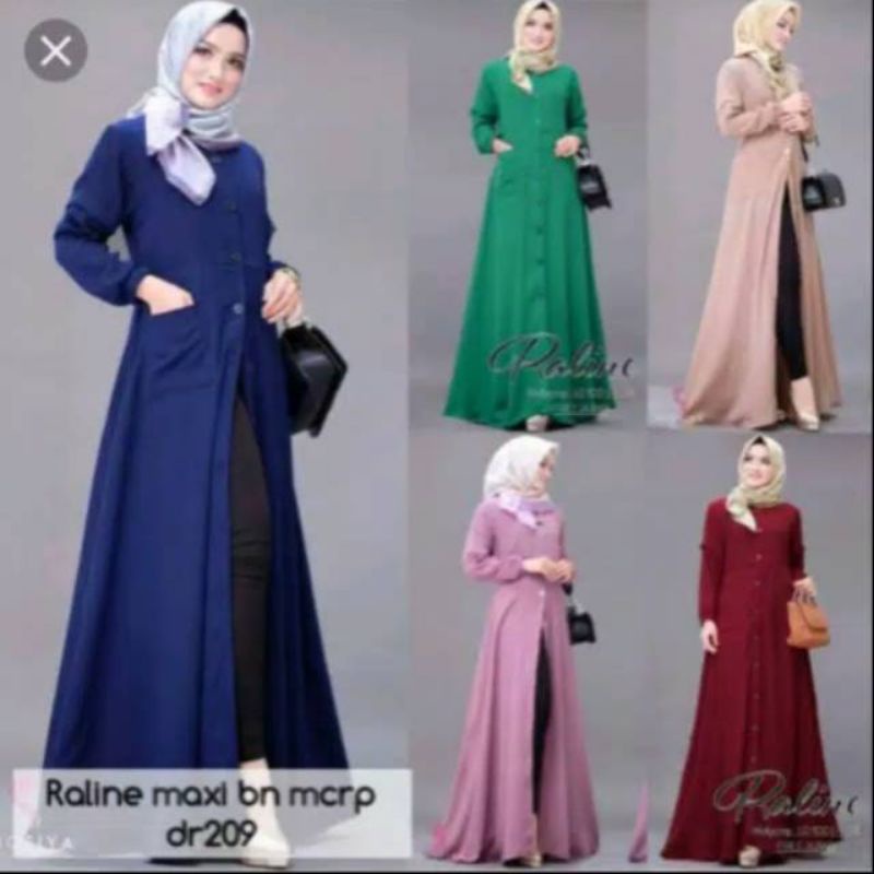 Reline dress maxi fashion muslim remaja wanita