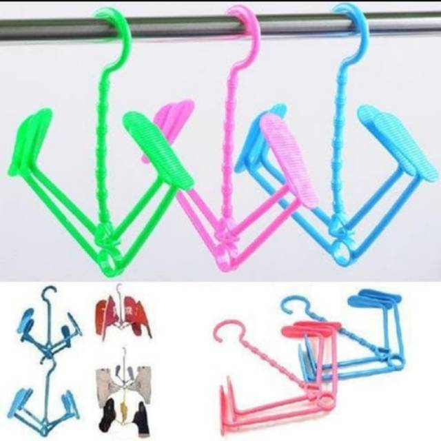 Gantungan Tempat Sepatu Sandal Tas Plastik Jemur Shoe Hanger Shoes Dry