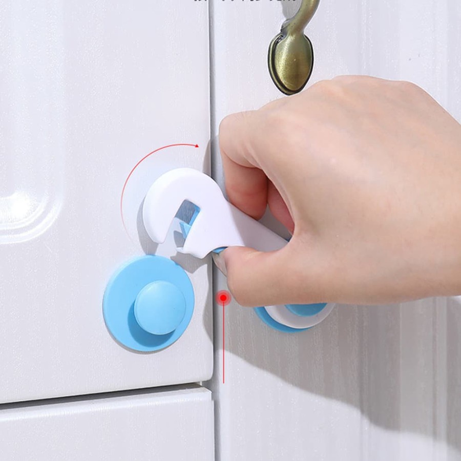Pengaman Pengunci Laci Lemari Meja Pintu Kulkas Perabotan Bayi Baby Safety Lock Drawer