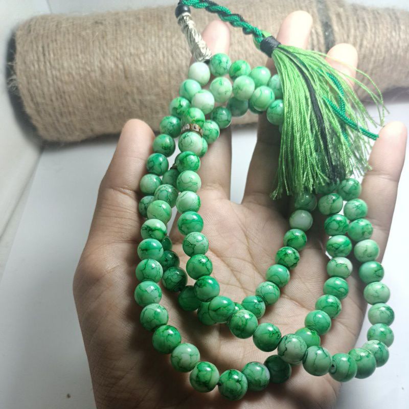 tasbih 99 batu giok Aceh sintetis